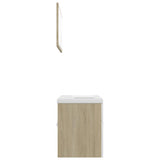 NNEVL Bathroom Furniture Set White and Sonoma Oak Chipboard