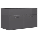 NNEVL Bathroom Furniture Set High Gloss Grey Chipboard