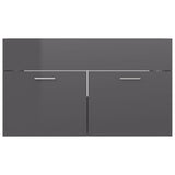 NNEVL Bathroom Furniture Set High Gloss Grey Chipboard
