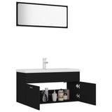 NNEVL Bathroom Furniture Set Black Chipboard