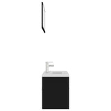 NNEVL Bathroom Furniture Set Black Chipboard