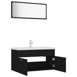 NNEVL Bathroom Furniture Set Black Chipboard