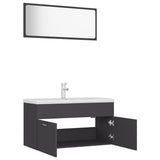 NNEVL Bathroom Furniture Set Grey Chipboard