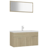 NNEVL Bathroom Furniture Set Sonoma Oak Chipboard