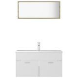 NNEVL Bathroom Furniture Set White and Sonoma Oak Chipboard