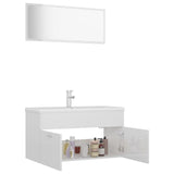 NNEVL Bathroom Furniture Set High Gloss White Engineered Wood