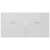 NNEVL Bathroom Furniture Set High Gloss White Engineered Wood