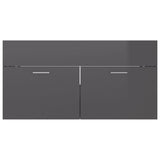 NNEVL Bathroom Furniture Set High Gloss Grey Chipboard