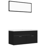 NNEVL Bathroom Furniture Set Black Chipboard