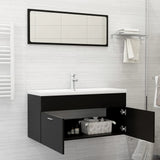 NNEVL Bathroom Furniture Set Black Chipboard
