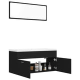 NNEVL Bathroom Furniture Set Black Chipboard