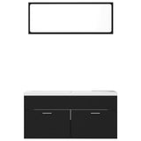 NNEVL Bathroom Furniture Set Black Chipboard