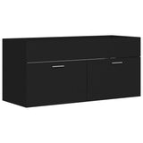 NNEVL Bathroom Furniture Set Black Chipboard
