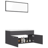 NNEVL Bathroom Furniture Set Grey Chipboard