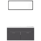 NNEVL Bathroom Furniture Set Grey Chipboard