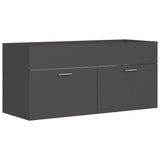 NNEVL Bathroom Furniture Set Grey Chipboard