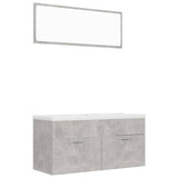 NNEVL Bathroom Furniture Set Concrete Grey Chipboard