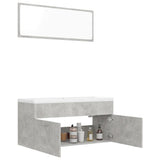 NNEVL Bathroom Furniture Set Concrete Grey Chipboard