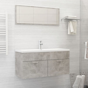 NNEVL Bathroom Furniture Set Concrete Grey Chipboard