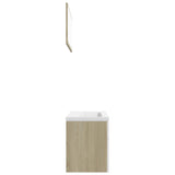 NNEVL Bathroom Furniture Set White and Sonoma Oak Chipboard