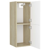 NNEVL Bathroom Furniture Set White and Sonoma Oak Engineered Wood