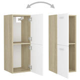 NNEVL Bathroom Furniture Set White and Sonoma Oak Engineered Wood