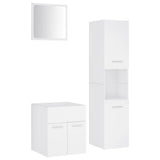 NNEVL Bathroom Furniture Set White Engineered Wood