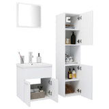 NNEVL Bathroom Furniture Set White Engineered Wood