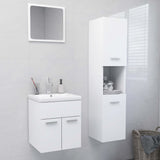 NNEVL Bathroom Furniture Set White Engineered Wood