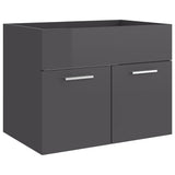 NNEVL Bathroom Furniture Set High Gloss Grey Chipboard