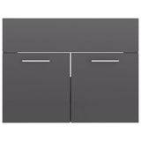 NNEVL Bathroom Furniture Set High Gloss Grey Chipboard