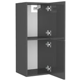 NNEVL Bathroom Furniture Set High Gloss Grey Chipboard