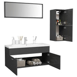 NNEVL Bathroom Furniture Set High Gloss Grey Chipboard