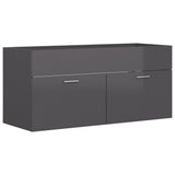 NNEVL Bathroom Furniture Set High Gloss Grey Chipboard