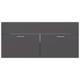 NNEVL Bathroom Furniture Set High Gloss Grey Chipboard