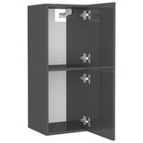 NNEVL Bathroom Furniture Set High Gloss Grey Chipboard