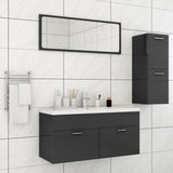NNEVL Bathroom Furniture Set High Gloss Grey Chipboard