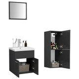NNEVL Bathroom Furniture Set High Gloss Grey Chipboard