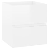 NNEVL Sink Cabinet with Built-in Basin High Gloss White Engineered Wood