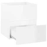 NNEVL Sink Cabinet with Built-in Basin High Gloss White Engineered Wood