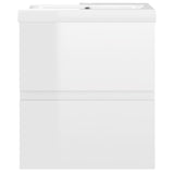 NNEVL Sink Cabinet with Built-in Basin High Gloss White Engineered Wood