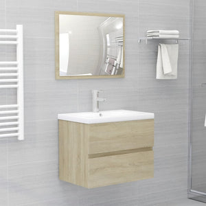 NNEVL Bathroom Furniture Set Sonoma Oak Chipboard