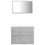 NNEVL Bathroom Furniture Set Concrete Grey Chipboard