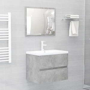 NNEVL Bathroom Furniture Set Concrete Grey Chipboard