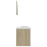 NNEVL Bathroom Furniture Set White and Sonoma Oak Chipboard