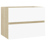 NNEVL Bathroom Furniture Set White and Sonoma Oak Chipboard