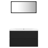NNEVL Bathroom Furniture Set Black Chipboard