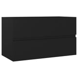 NNEVL Bathroom Furniture Set Black Chipboard