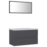 NNEVL Bathroom Furniture Set Grey Engineered Wood
