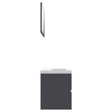 NNEVL Bathroom Furniture Set Grey Engineered Wood